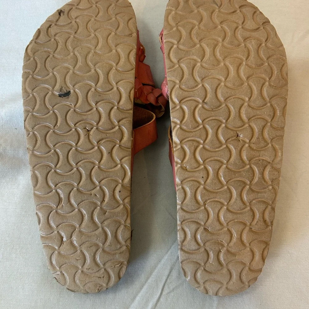 EUC Maurices Pink Adjustable Braided Slide On Sandals Size‎ 8